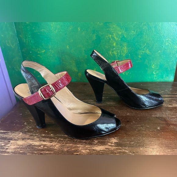 VTG Steve Madden Ninah Women’s Black and Red Patent Heels Sz 9 with Box - Picture 7 of 12